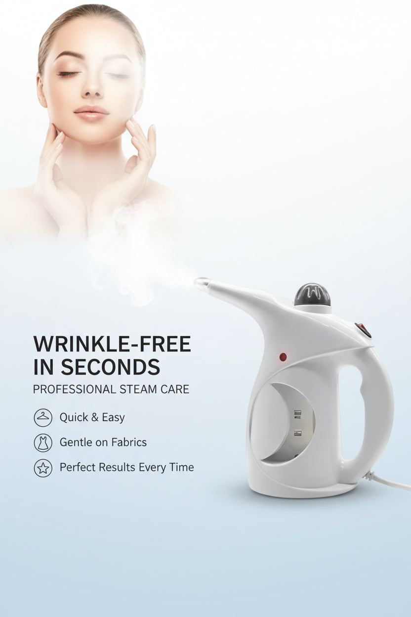 2-in-1 Portable Garments & Facial Steamer